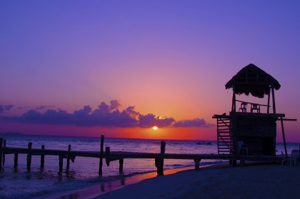 szonsondergang op Isla de mujeres